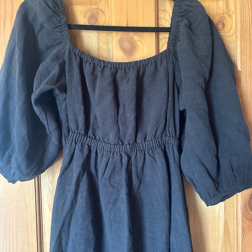 Organic Linen Cottagecore Midi Dress - Picture 3 of 3